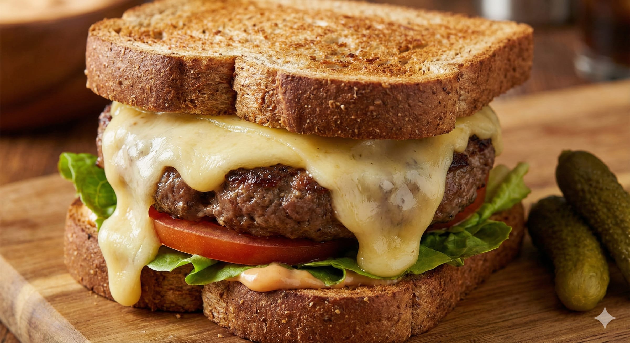 Pyszne śniadanie z serem raclette i pieczywem razowym